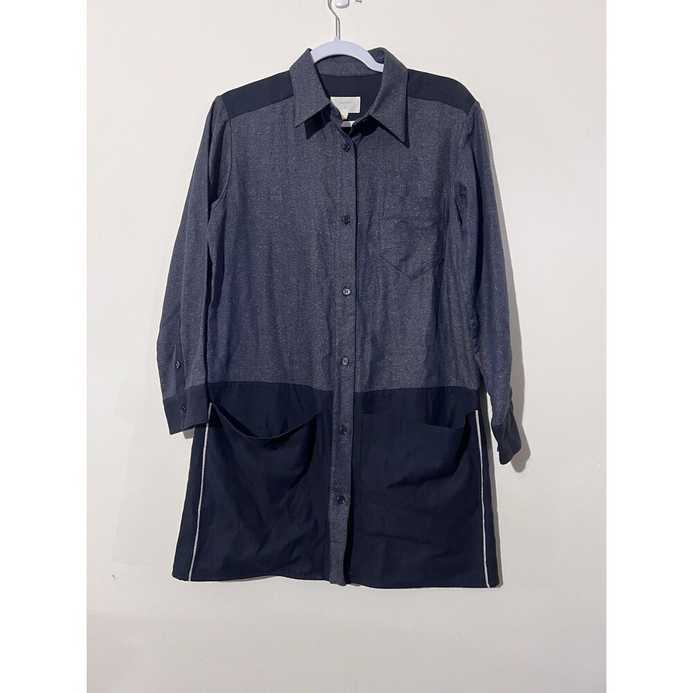 Billy Reid Button Up two tone dress Size S Cotton Silk Wool Blend